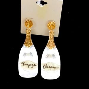 Champagne bottle fashion earrings